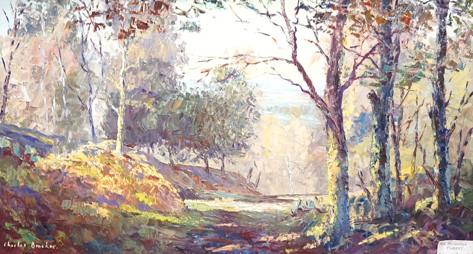 Charles Brooker (1924-2001), oil on board, ‘The Ashdown Forrest’, signed, 44 x 80cm